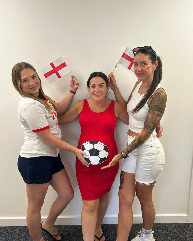 The team getting into the world cup spirit!